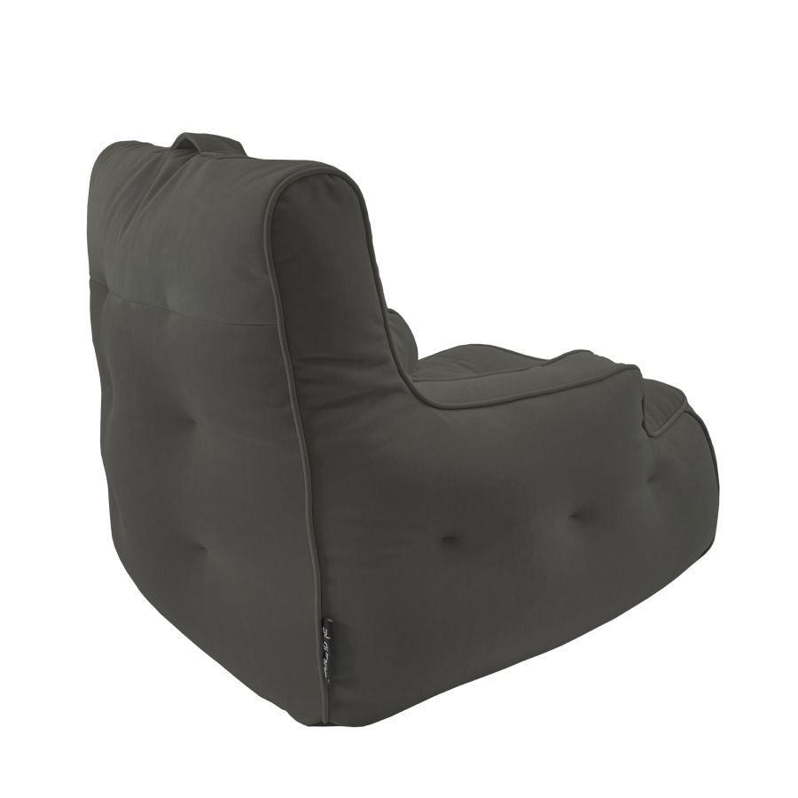 чёрное-графитовое уличное лаунж-кресло Tranquility Armchair велюровое для террасы, сада и веранды — вид сбоку