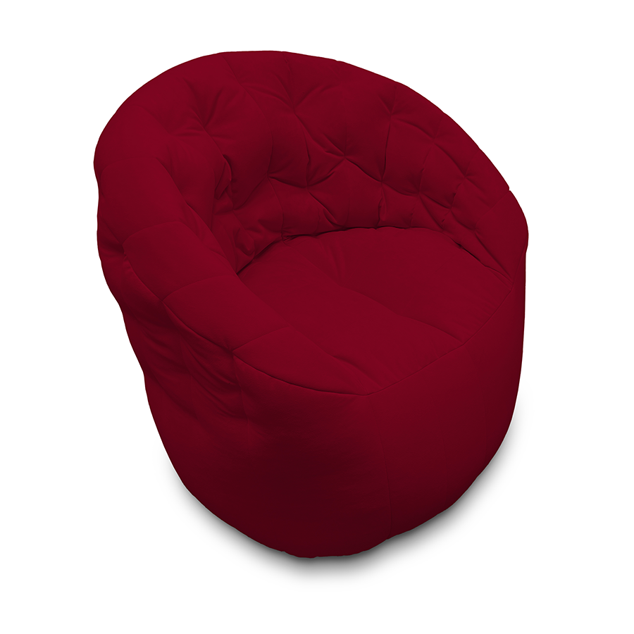 Купить лёгкое бескаркасное кресло Butterfly Light Sofa - Wildberry Deluxe (красный Велюр)