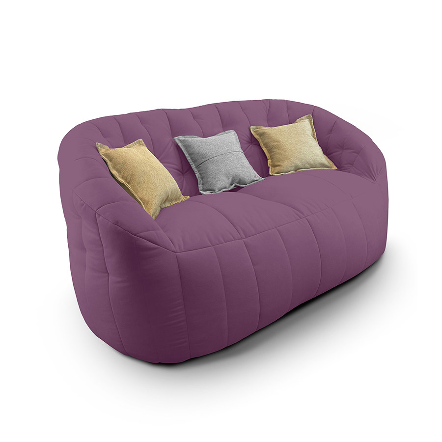 розовое двойной бескаркасный диван Butterfly Twin Sofa велюровое для гостиной и домашнего кинотеатра