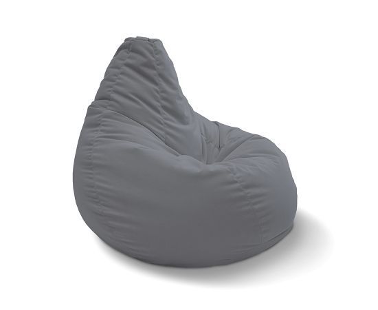 тёмно-серое классический пуф-мешок Bean Bag велюровое для детской, игровой и офиса