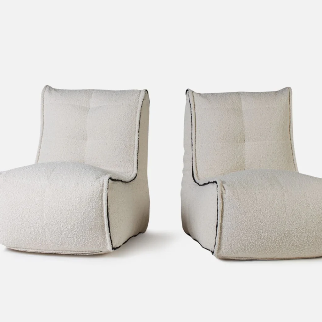 белое двойной модульный диван Twin Couch из буклé для гостиной и переговорной
