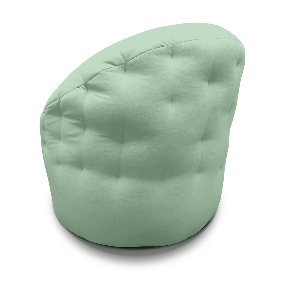 Купить лёгкое бескаркасное кресло Butterfly Light Sofa - Pepper Mint (мятный серо-зеленый Велюр)