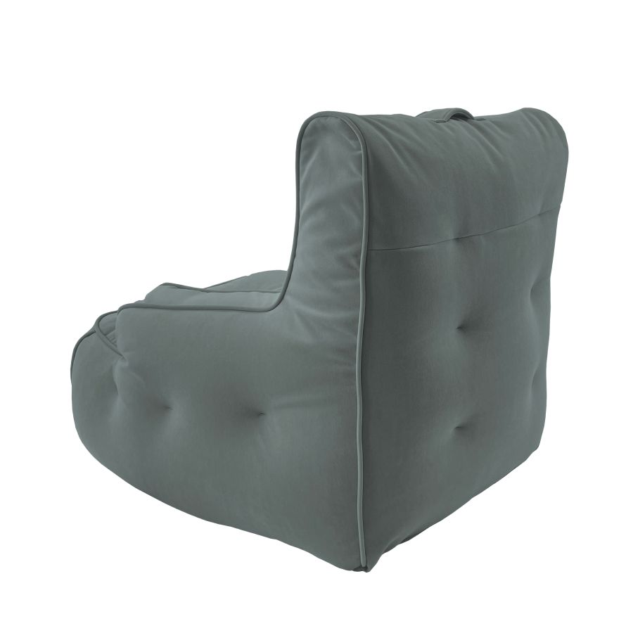 серое уличное лаунж-кресло Tranquility Armchair велюровое — дизайн и качество