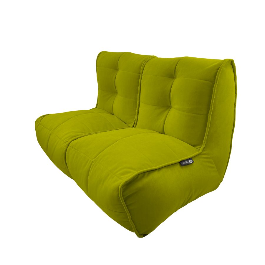 зелёное двойной модульный диван Twin Couch велюровое для гостиной и переговорной