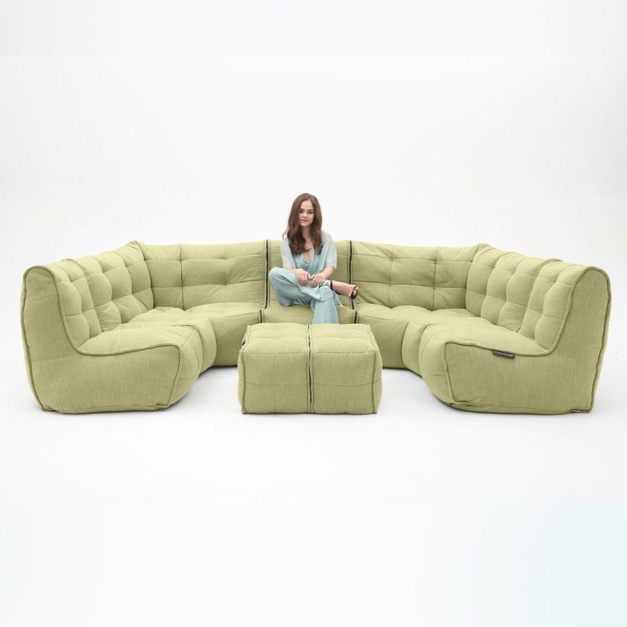 зелёное максимальный лаунж-гарнитур Mod6 Lounge Max шенилловое для гостиной и event-пространства