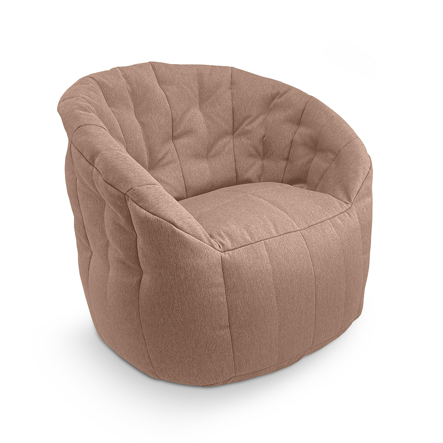 кофейное полукруглое бескаркасное кресло Butterfly Sofa жаккардовое для гостиной, домашнего кинотеатра и офиса