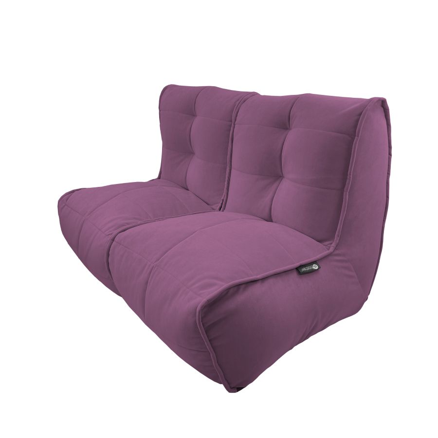 розовое двойной модульный диван Twin Couch велюровое для гостиной и переговорной