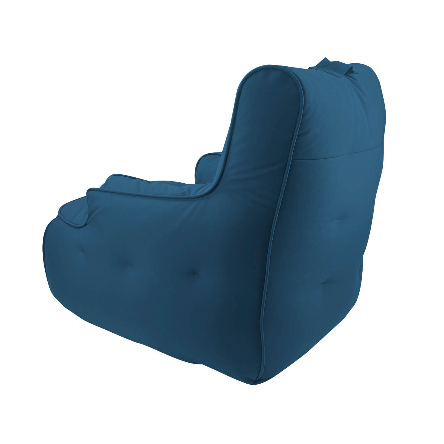 джинсово-синее уличное лаунж-кресло Tranquility Armchair уличное из олефина для террасы, сада и веранды — фото в интерьере