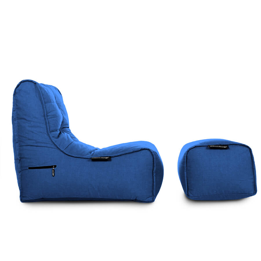 джинсово-синее уличный шезлонг Evolution Chaise уличное (Oxford) для террасы и бассейна