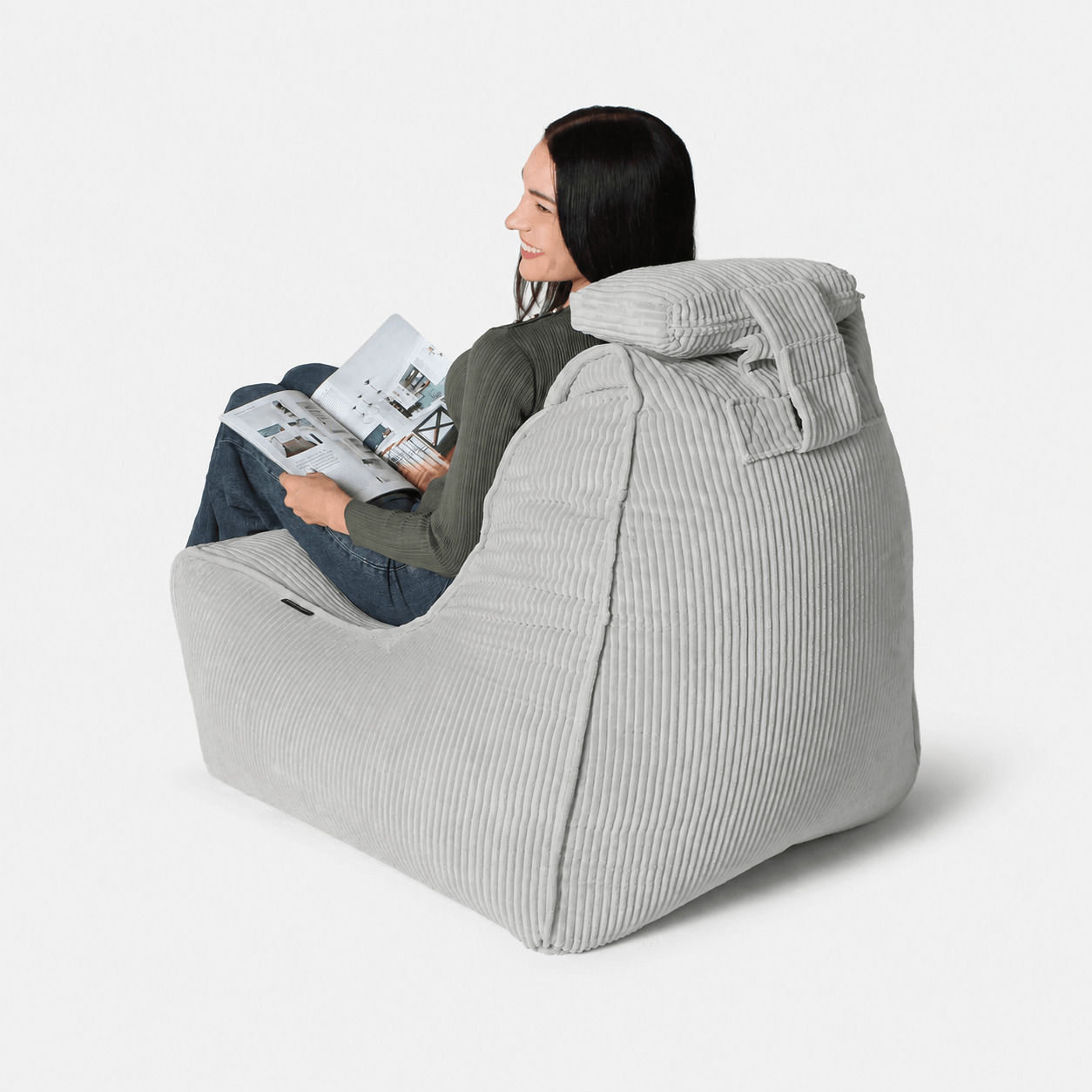 Бескаркасное кресло Tivoli Lounger в вельвете Keystone Grey — серый цвет, Ambient Lounge
