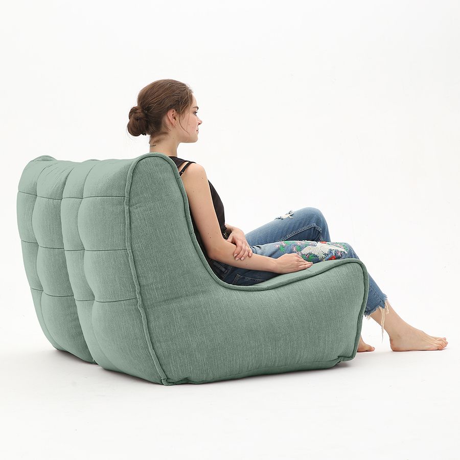 мятное двойной модульный диван Twin Couch шенилловое для гостиной и переговорной — фото в интерьере