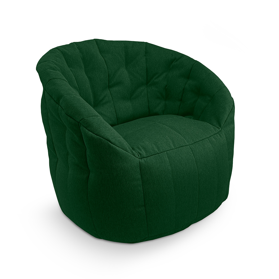 зелёное полукруглое бескаркасное кресло Butterfly Sofa жаккардовое для гостиной, домашнего кинотеатра и офиса