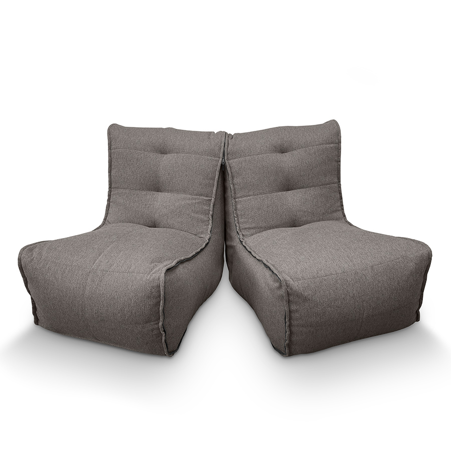 тёмно-серое двойной модульный диван Twin Couch жаккардовое для гостиной и переговорной — фото в интерьере