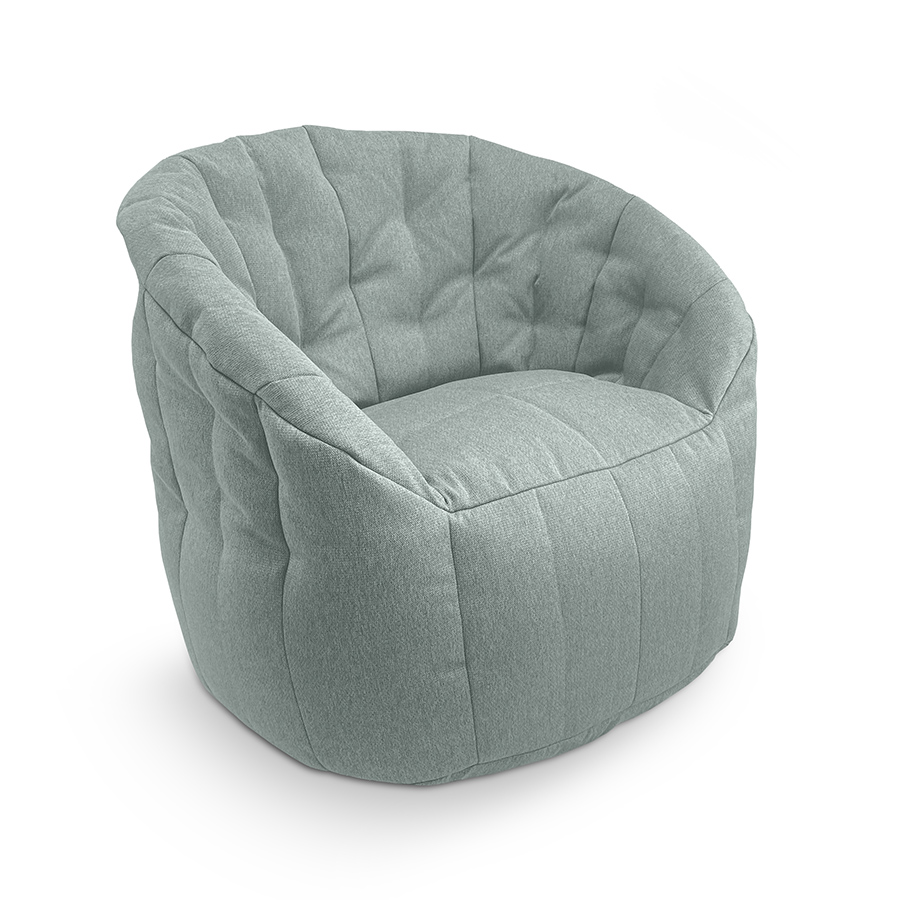 мятное полукруглое бескаркасное кресло Butterfly Sofa жаккардовое для гостиной, домашнего кинотеатра и офиса