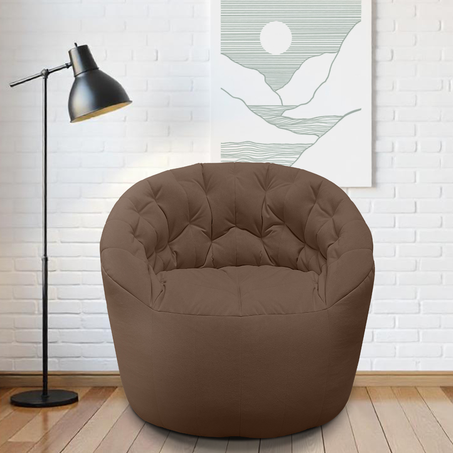 Купить лёгкое бескаркасное кресло Butterfly Light Sofa - Hot Chocolate (коричневый Велюр)