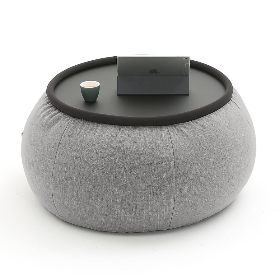 тёмно-серое складной столик Versa Table шенилловое для гостиной и лаунж-зоны рядом с диваном