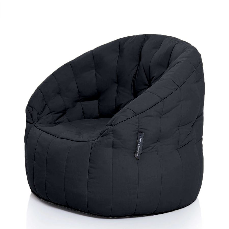 тёмно-серое полукруглое бескаркасное кресло Butterfly Sofa уличное из олефина для гостиной, домашнего кинотеатра и офиса