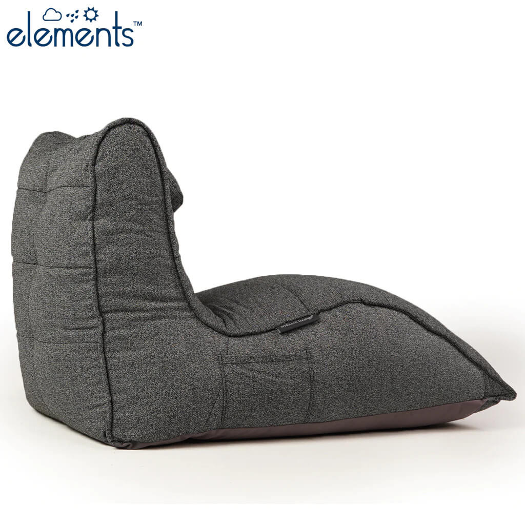 тёмно-серое бескаркасный лаунж-диван Avatar Sofa уличное (Oxford) для гостиной, кабинета и лаунж-зоны — вид сбоку