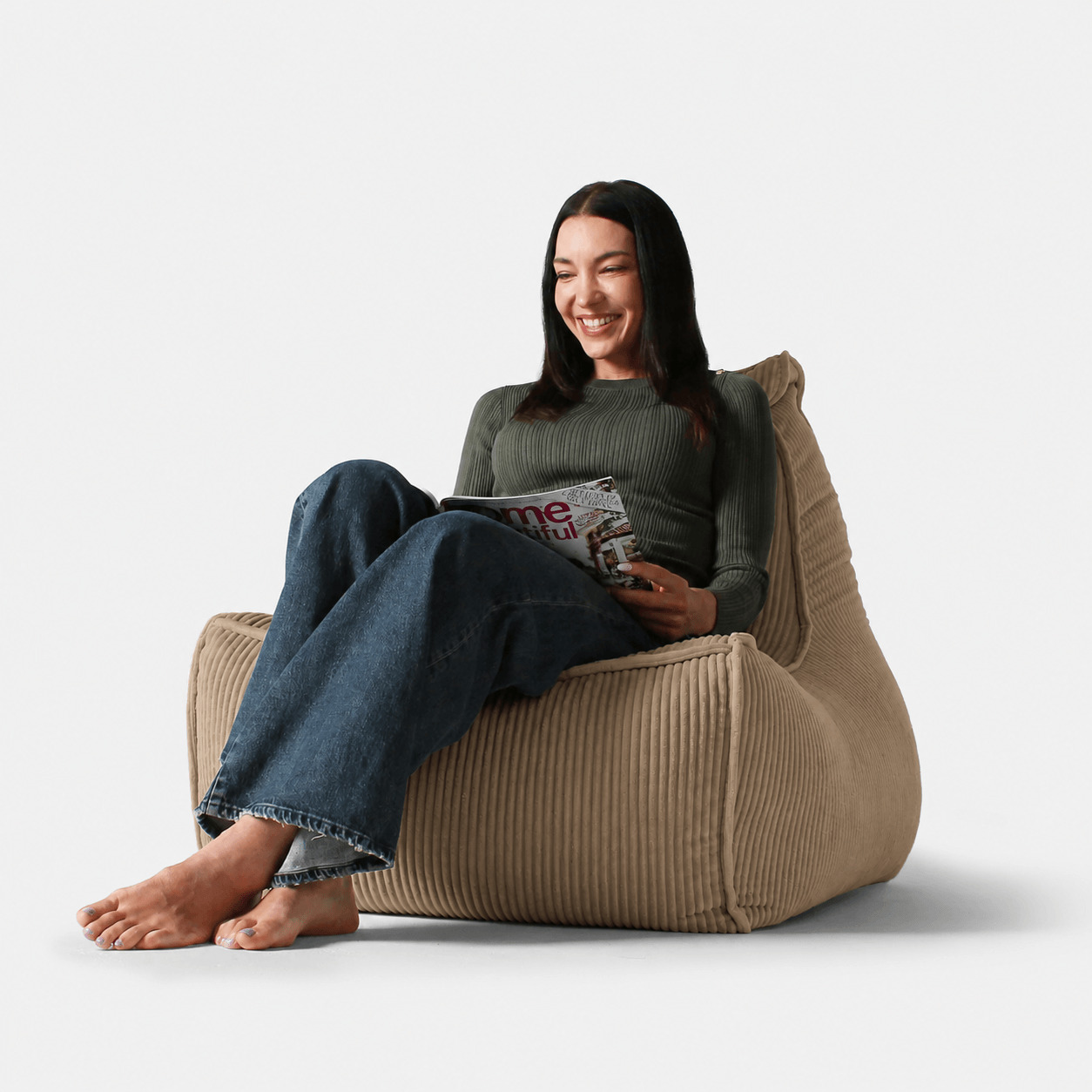 Бескаркасное кресло Tivoli Lounger в вельвете Mocha Mousse — кофейный цвет, Ambient Lounge