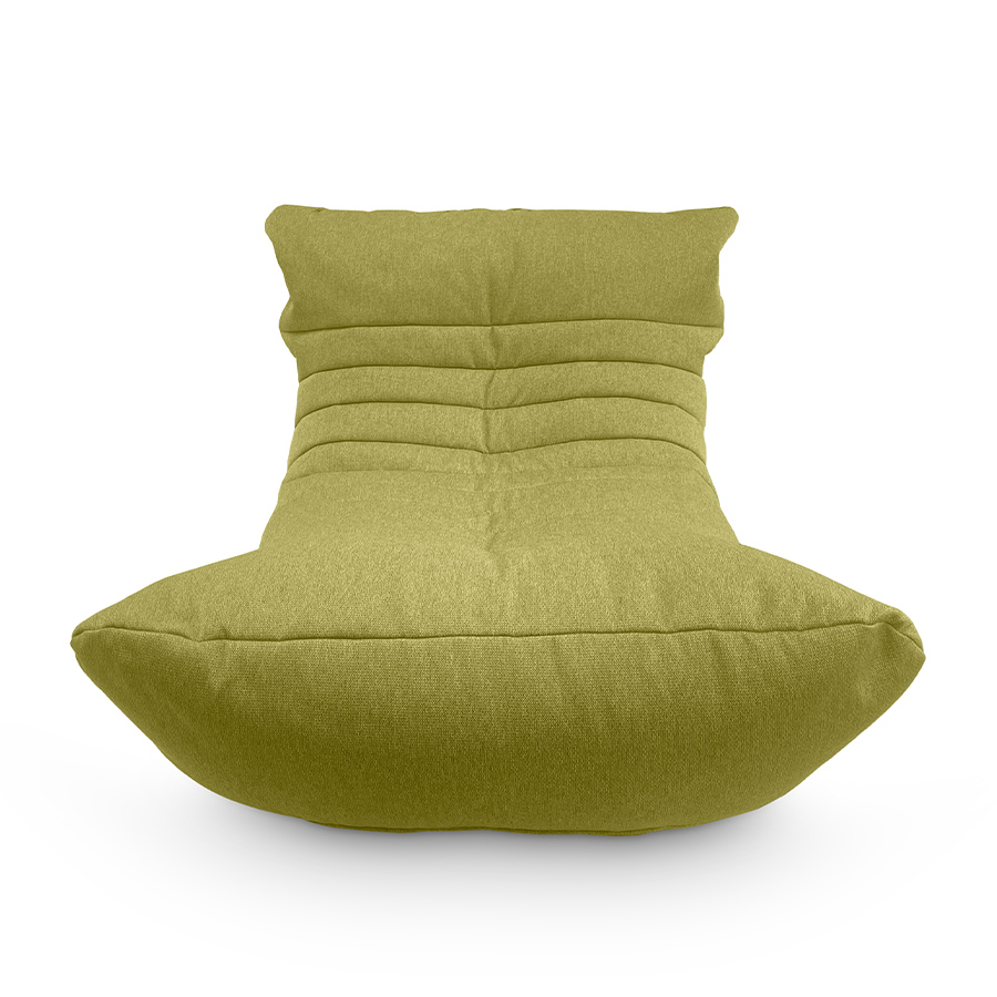 зелёное акустический бескаркасный диван Acoustic Sofa жаккардовое для домашнего кинотеатра, офиса и студии — вид сбоку