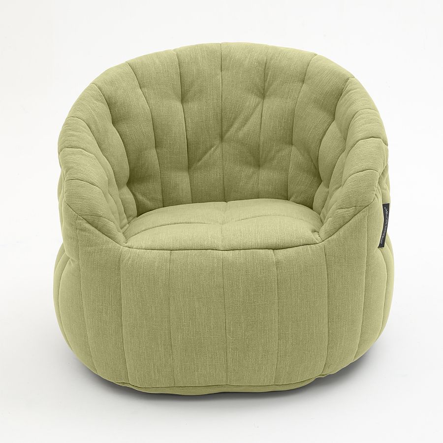 зелёное полукруглое бескаркасное кресло Butterfly Sofa шенилловое для гостиной, домашнего кинотеатра и офиса