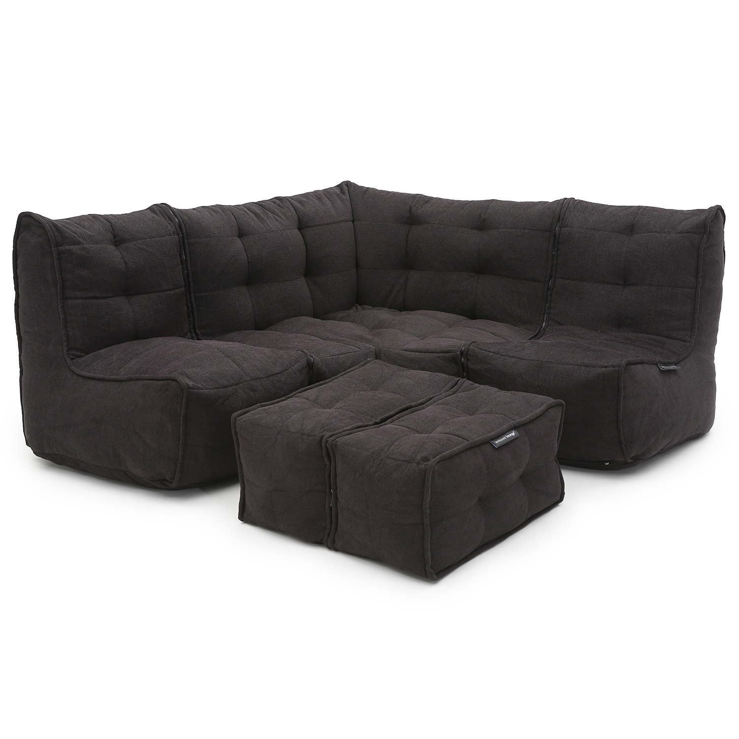 чёрное-графитовое большой угловой диван Mod4 Corner Deluxe из Sofa Weave для гостиной и переговорной