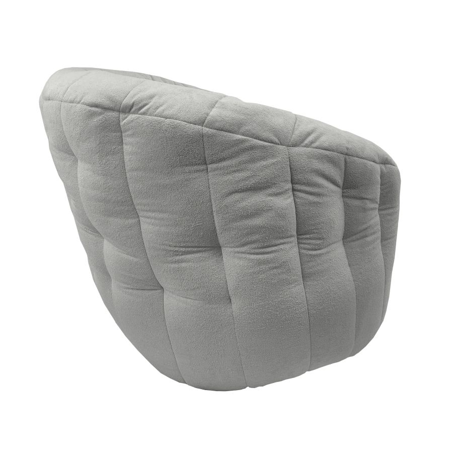 серое полукруглое бескаркасное кресло Butterfly Sofa для гостиной, домашнего кинотеатра и офиса — фото в интерьере