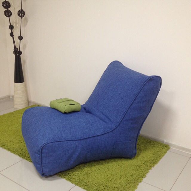 синее уличный бескаркасный диван Evolution Sofa из Sofa Weave для террасы, сада и веранды