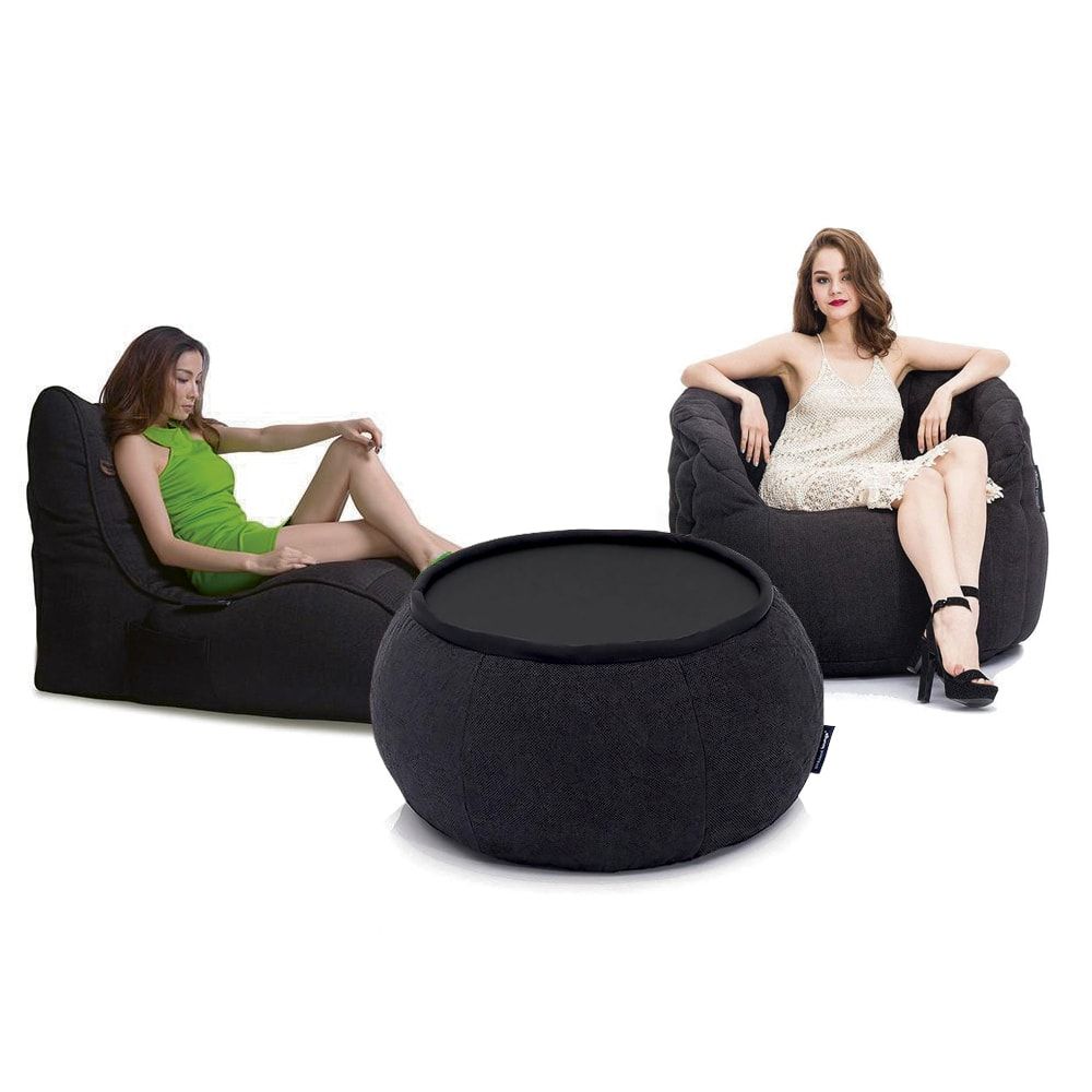чёрное-графитовое лаунж-комплект Loft Package из Sofa Weave для гостиной и офиса