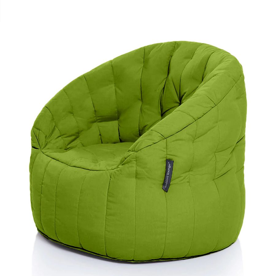 лаймово-зелёное полукруглое бескаркасное кресло Butterfly Sofa уличное из олефина для гостиной, домашнего кинотеатра и офиса