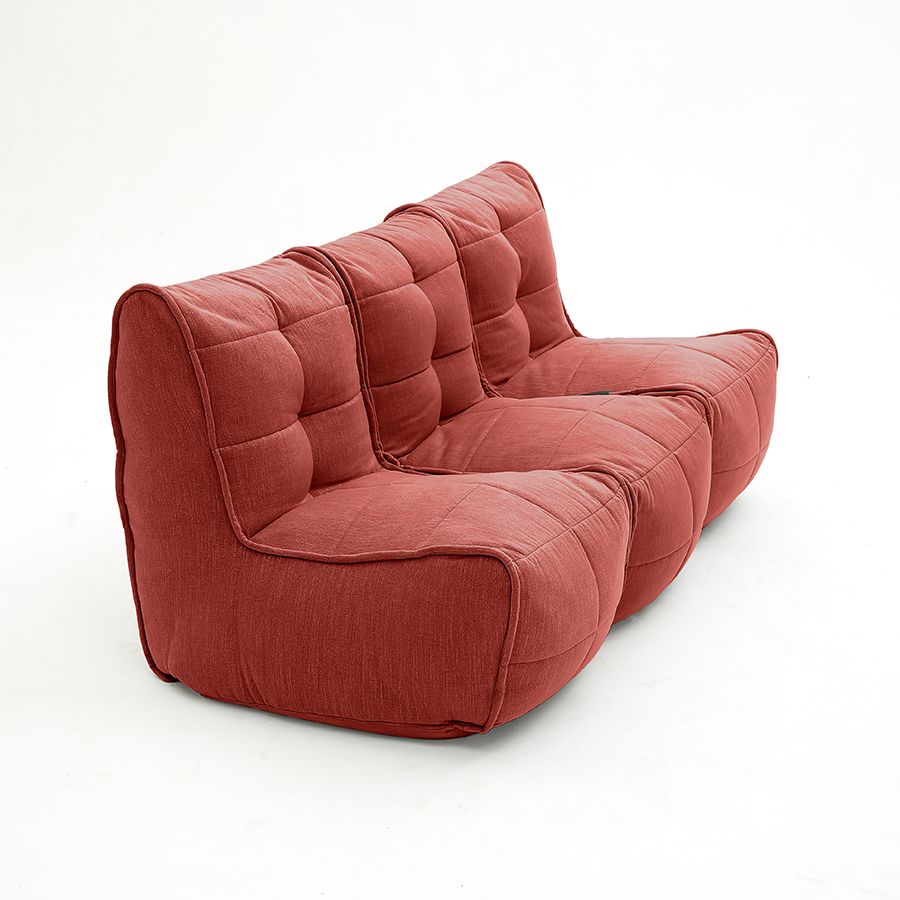 красное модульный диван-кинотеатр Mod3 Movie Couch шенилловое для домашнего кинотеатра и гостиной — фото в интерьере