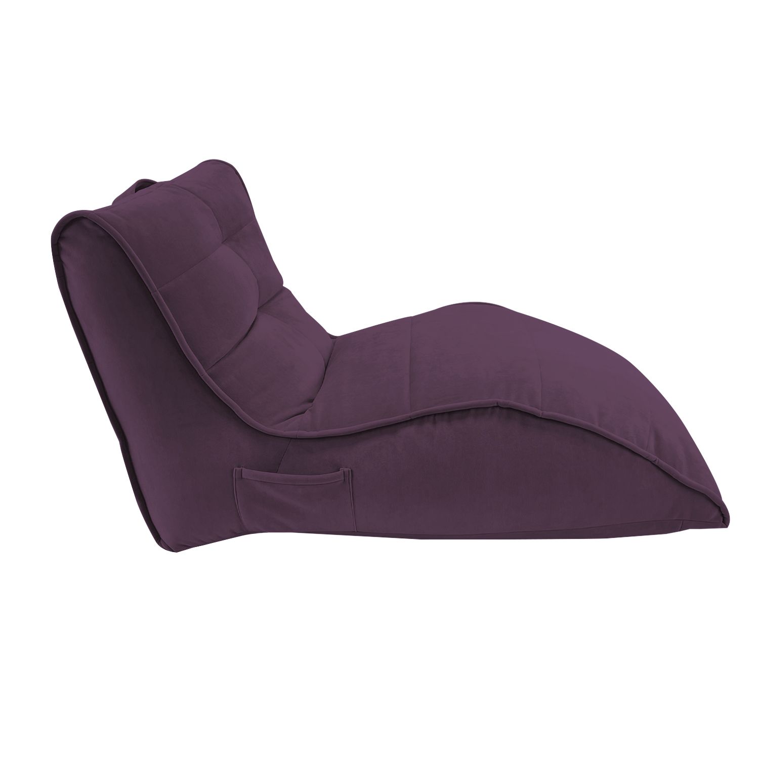 баклажановое бескаркасный лаунж-диван Avatar Sofa велюровое для гостиной, кабинета и лаунж-зоны — крупный план