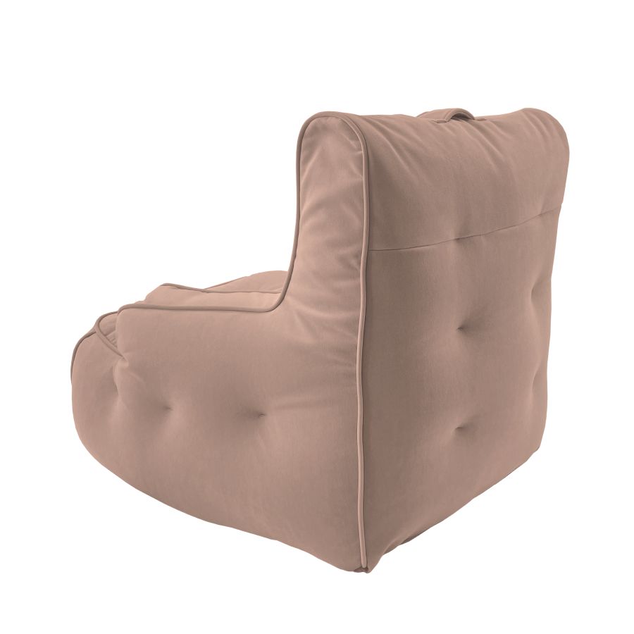 пудровое уличное лаунж-кресло Tranquility Armchair велюровое — дизайн и качество