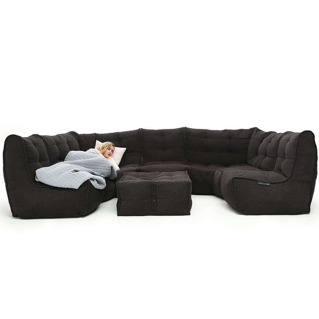 чёрное-графитовое максимальный лаунж-гарнитур Mod6 Lounge Max из Sofa Weave для гостиной и event-пространства — фото в интерьере