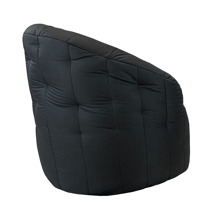 чёрное полукруглое бескаркасное кресло Butterfly Sofa уличное (Oxford) для гостиной, домашнего кинотеатра и офиса