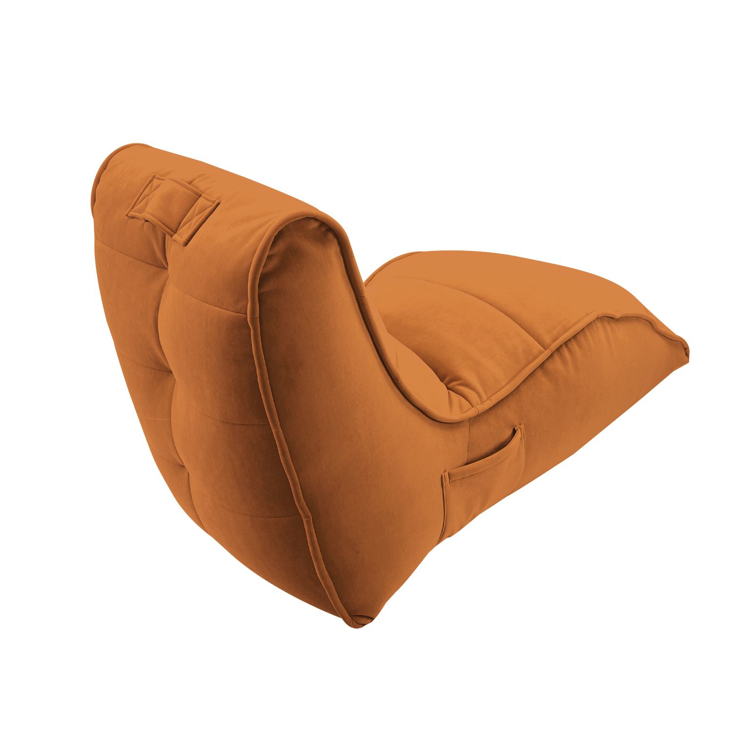 терракотовое бескаркасный лаунж-диван Avatar Sofa велюровое в интерьере гостиная