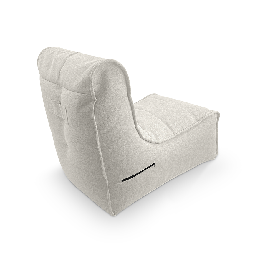 светло-серое уличный бескаркасный диван Evolution Sofa жаккардовое для террасы, сада и веранды — фото в интерьере