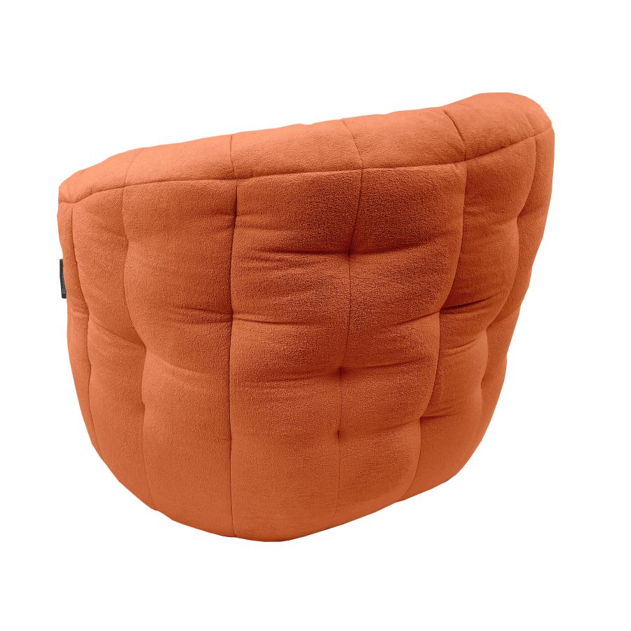 терракотовое полукруглое бескаркасное кресло Butterfly Sofa для гостиной, домашнего кинотеатра и офиса — крупный план