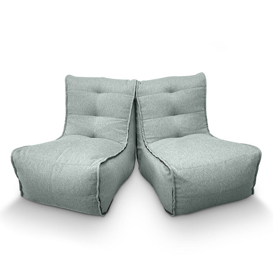 мятное двойной модульный диван Twin Couch жаккардовое для гостиной и переговорной — вид сбоку