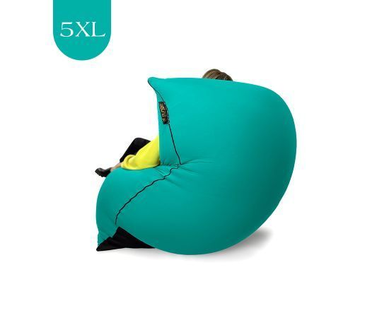 бирюзово-голубое мягкое кресло-мешок SNUGG эластичное (спандекс) для детской, гостиной и игровой зоны