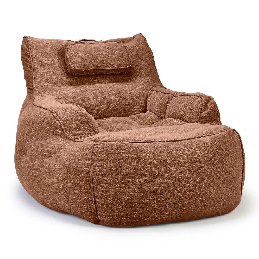 терракотовое уличное лаунж-кресло Tranquility Armchair шенилловое для террасы, сада и веранды