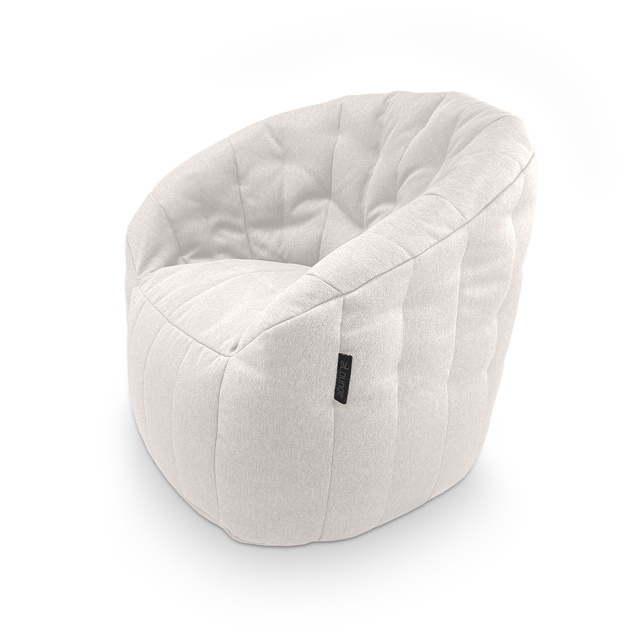 белое полукруглое бескаркасное кресло Butterfly Sofa жаккардовое для гостиной, домашнего кинотеатра и офиса