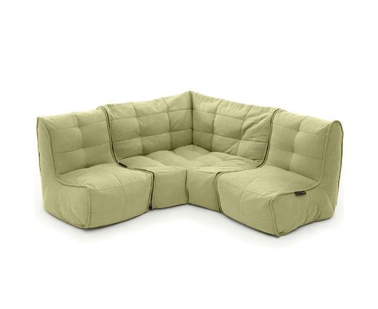 зелёное угловой модульный диван Mod3 Cozy Corner шенилловое для гостиной и кабинета — крупный план