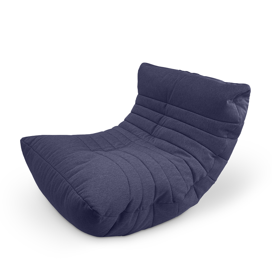 синее акустический бескаркасный диван Acoustic Sofa жаккардовое в интерьере офис