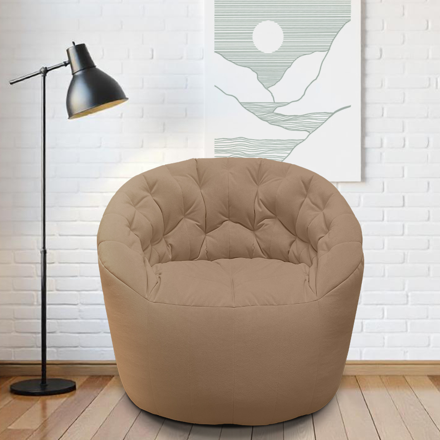 Купить лёгкое бескаркасное кресло Butterfly Light Sofa - Mocha Mousse (кофейный Велюр)