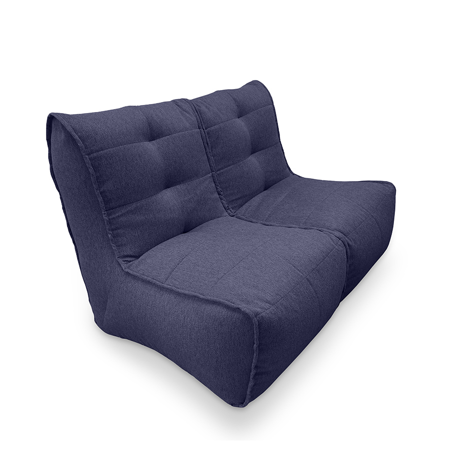 синее двойной модульный диван Twin Couch жаккардовое для гостиной и переговорной — крупный план
