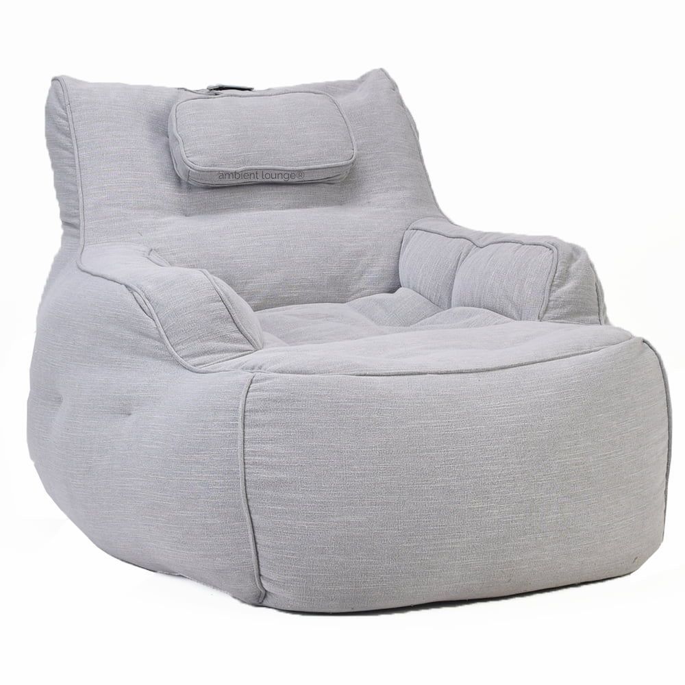 серое уличное лаунж-кресло Tranquility Armchair из Sofa Weave для террасы, сада и веранды — вид сбоку