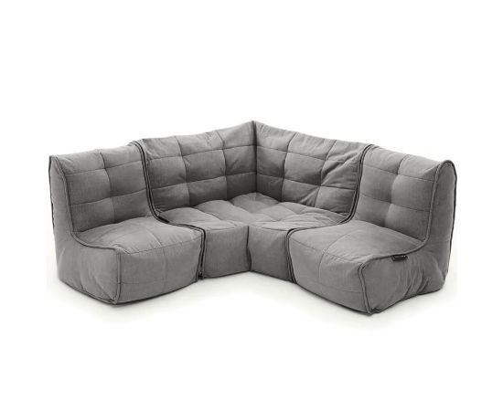 тёмно-серое угловой модульный диван Mod3 Cozy Corner шенилловое для гостиной и кабинета