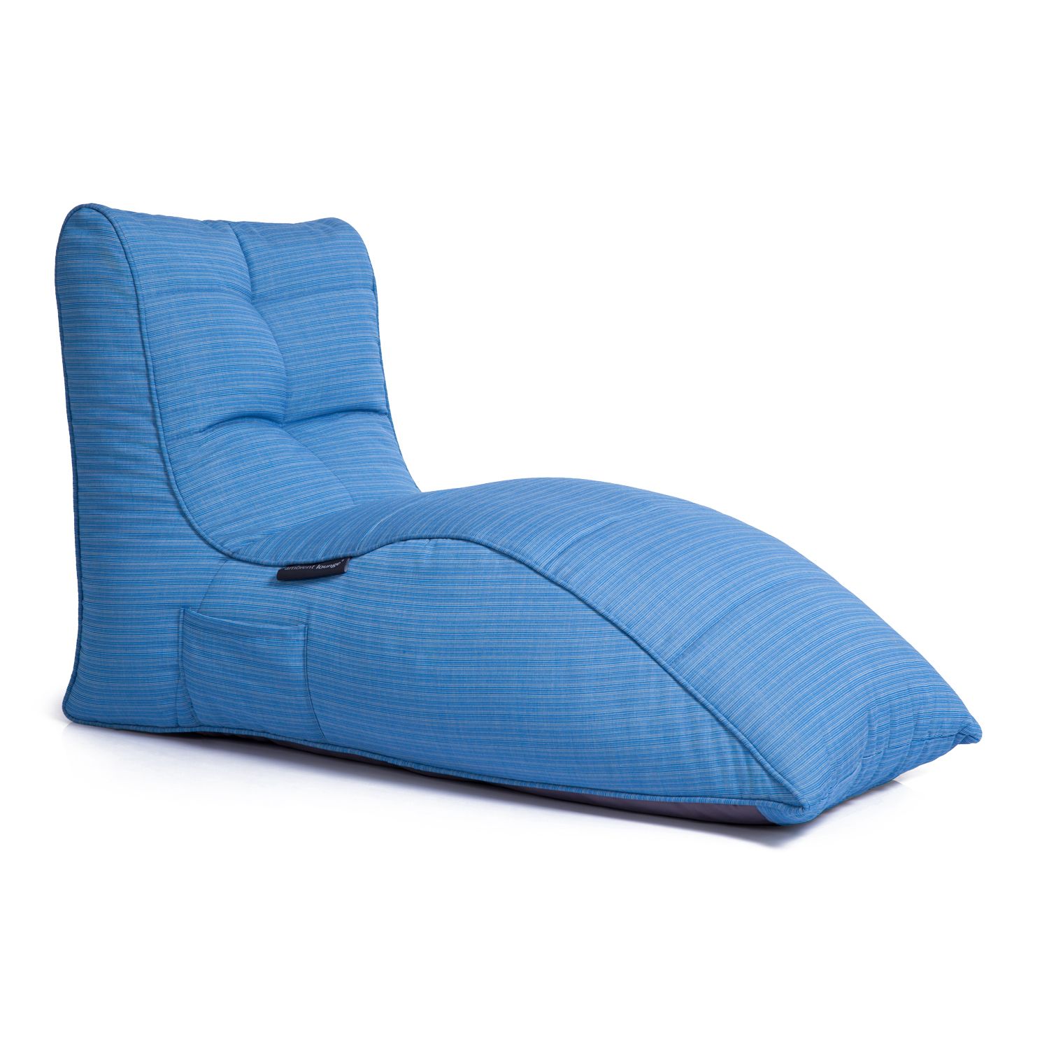 синее бескаркасный лаунж-диван Avatar Sofa уличное ткань Elements для гостиной, кабинета и лаунж-зоны — вид сбоку