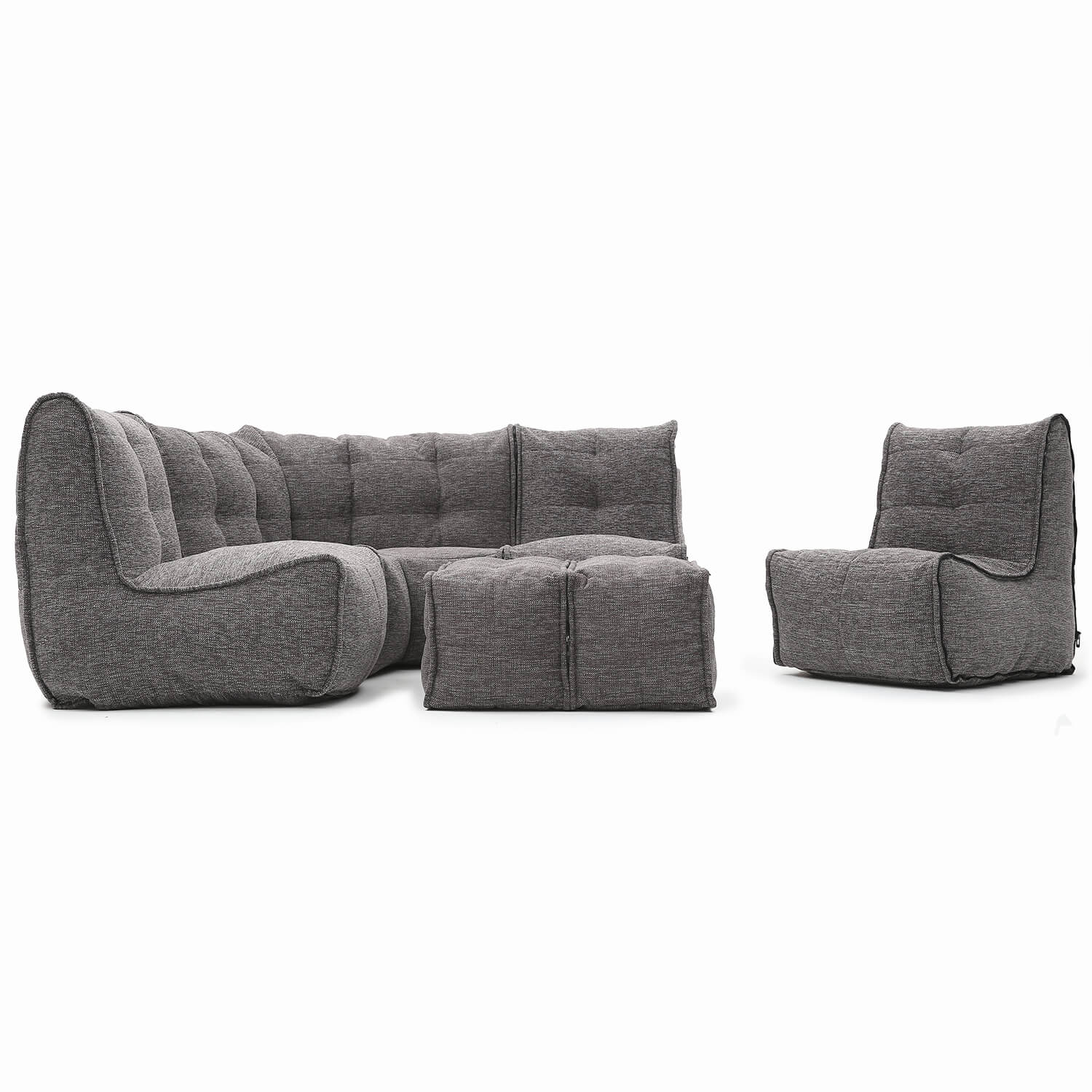 тёмно-серое большой лаунж-гарнитур Mod5 Living Lounge из Sofa Weave для гостиной и event-пространства — фото в интерьере